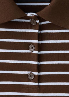 Contrasting stripes cotton polo shirt — Brown 6