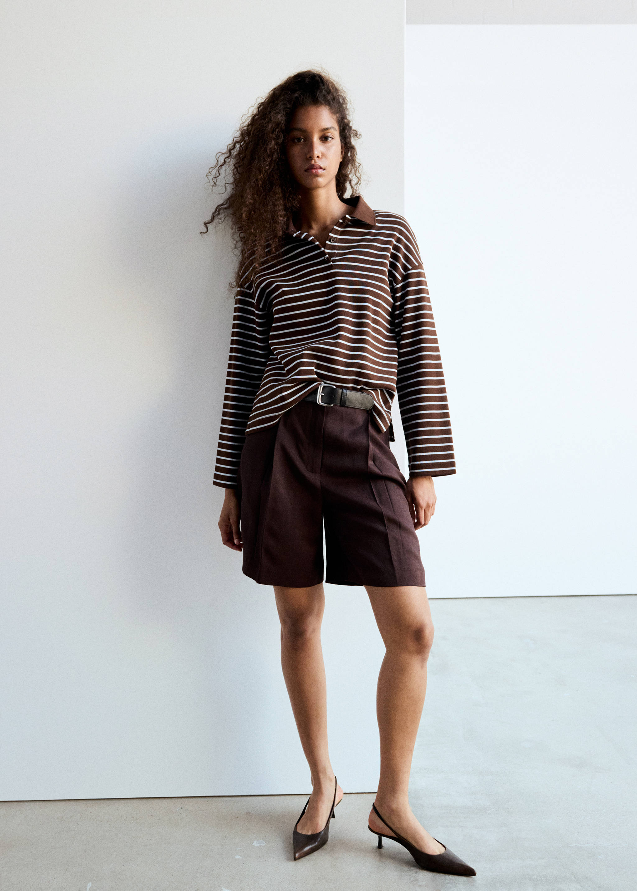 Contrasting stripes cotton polo shirt - General plane