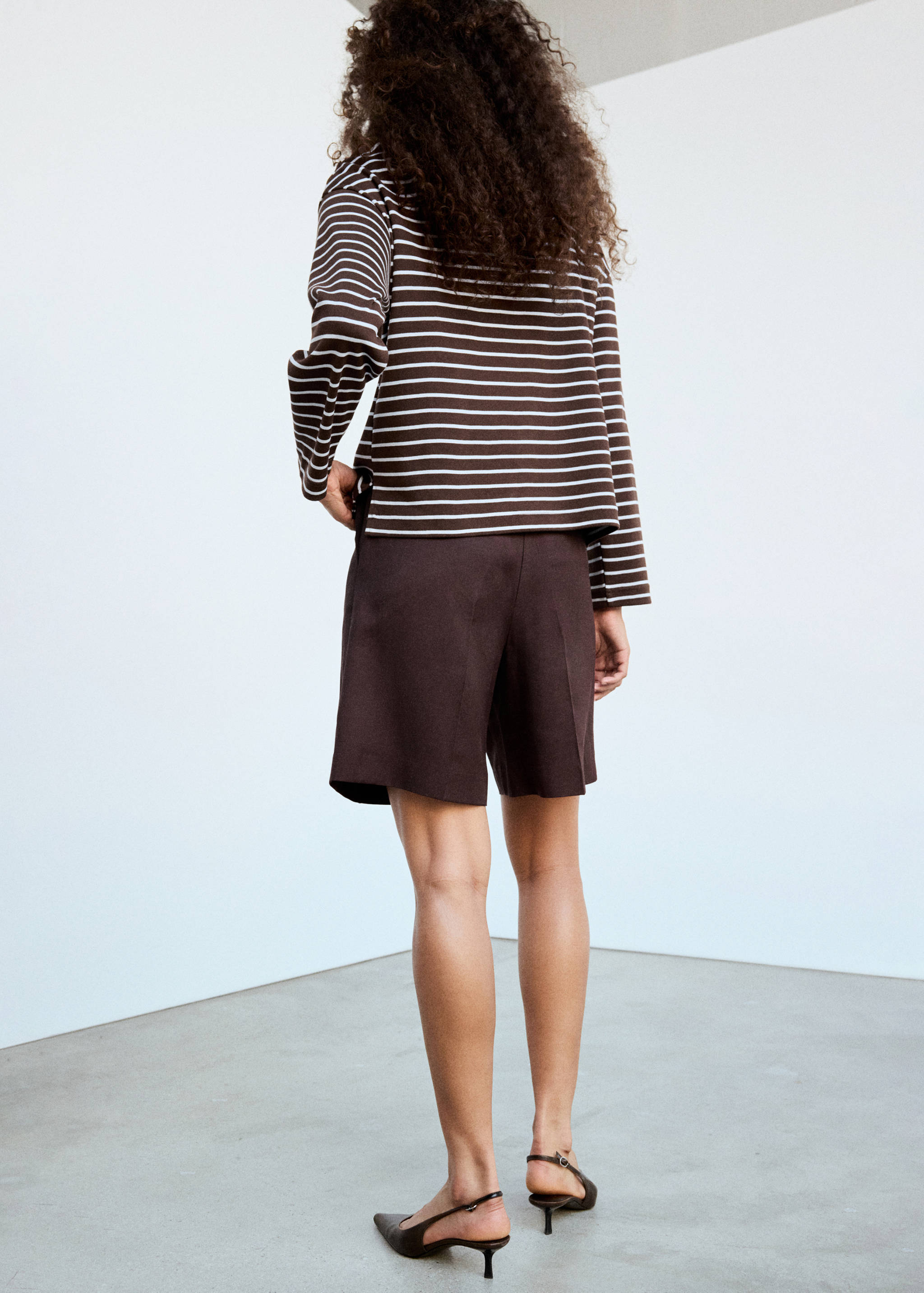 Contrasting stripes cotton polo shirt - Reverse of the article