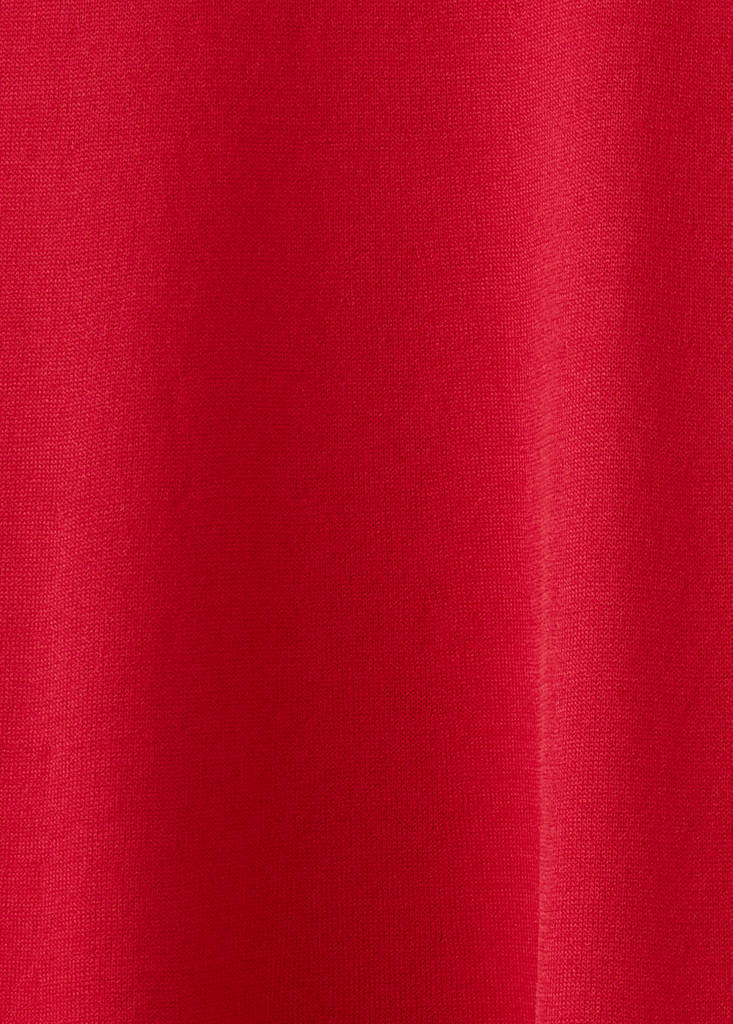 Knitted dress with polo neck — Red