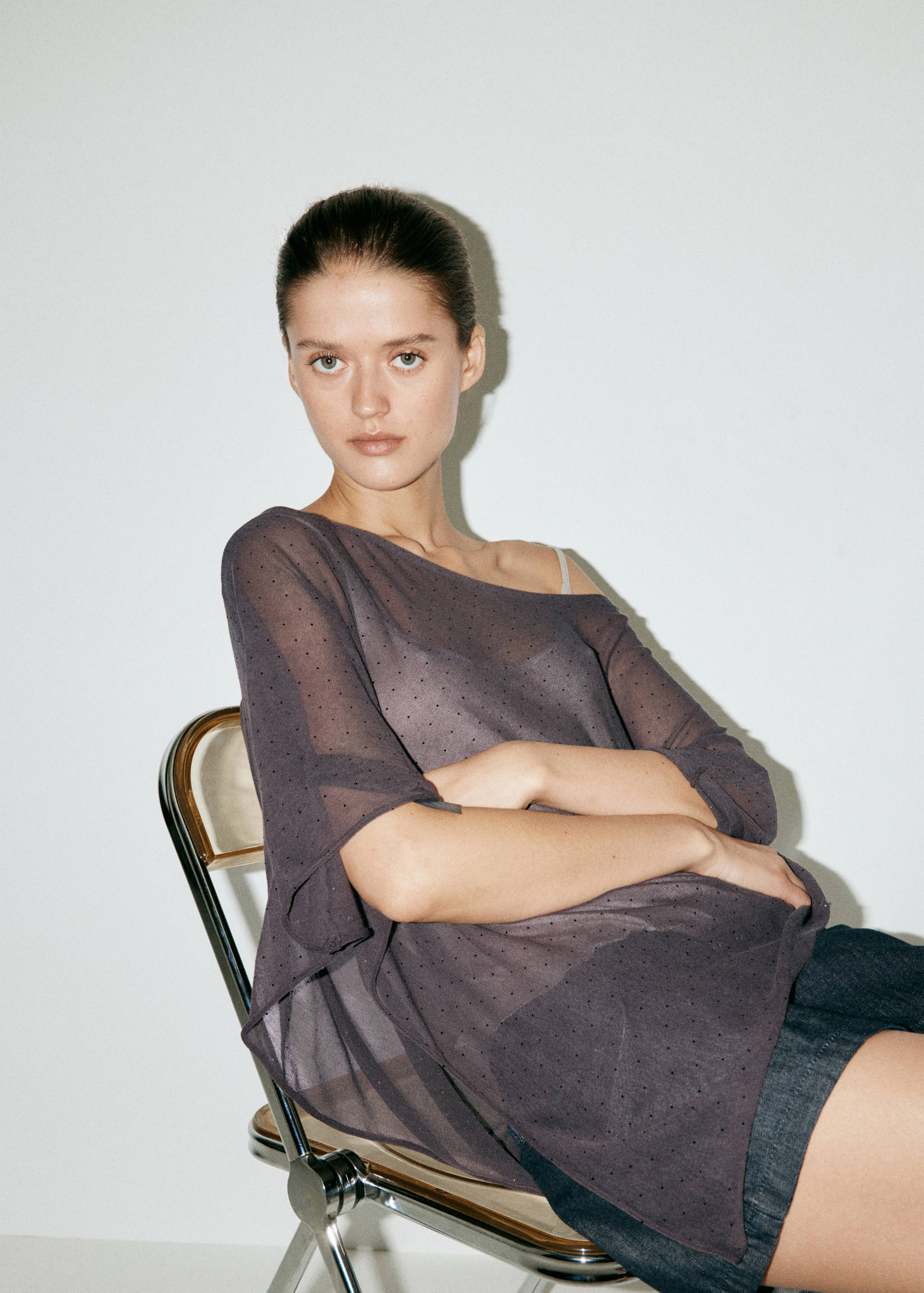 Asymmetric strass cape - Medium plane
