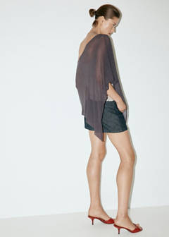 Asymmetric strass cape — Charcoal 3