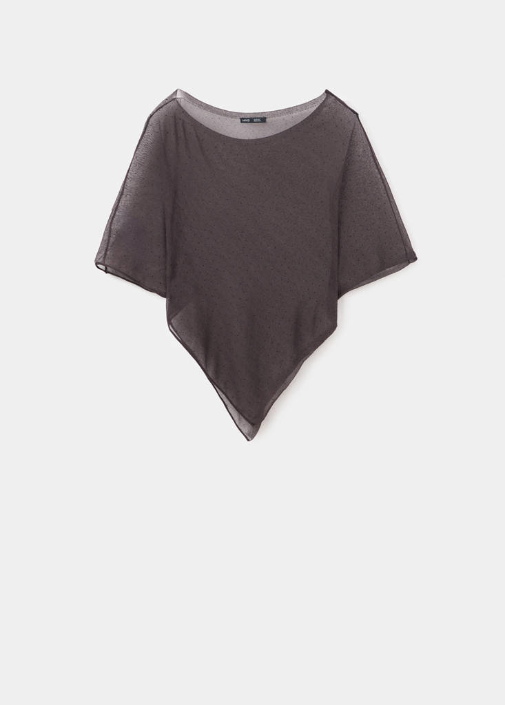 Mango Cape Asymétrique Strass In Gris Anthracite