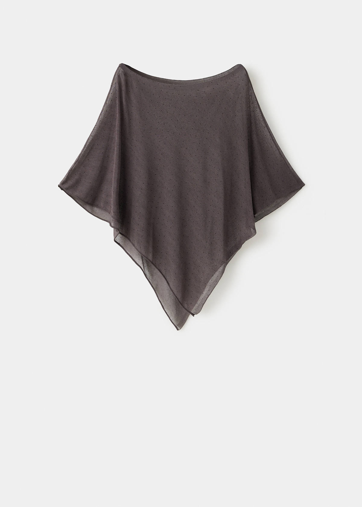 Asymmetric strass cape — Charcoal