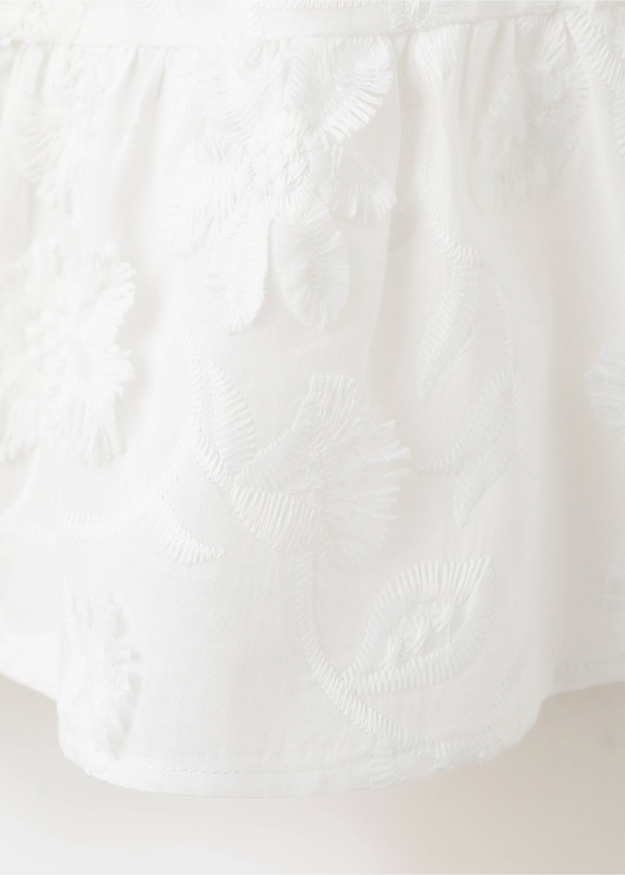 Bestickte Bluse mit Ballonärmel - Detail des Artikels 0, Cremeweiß. Ref: 37084074-00.