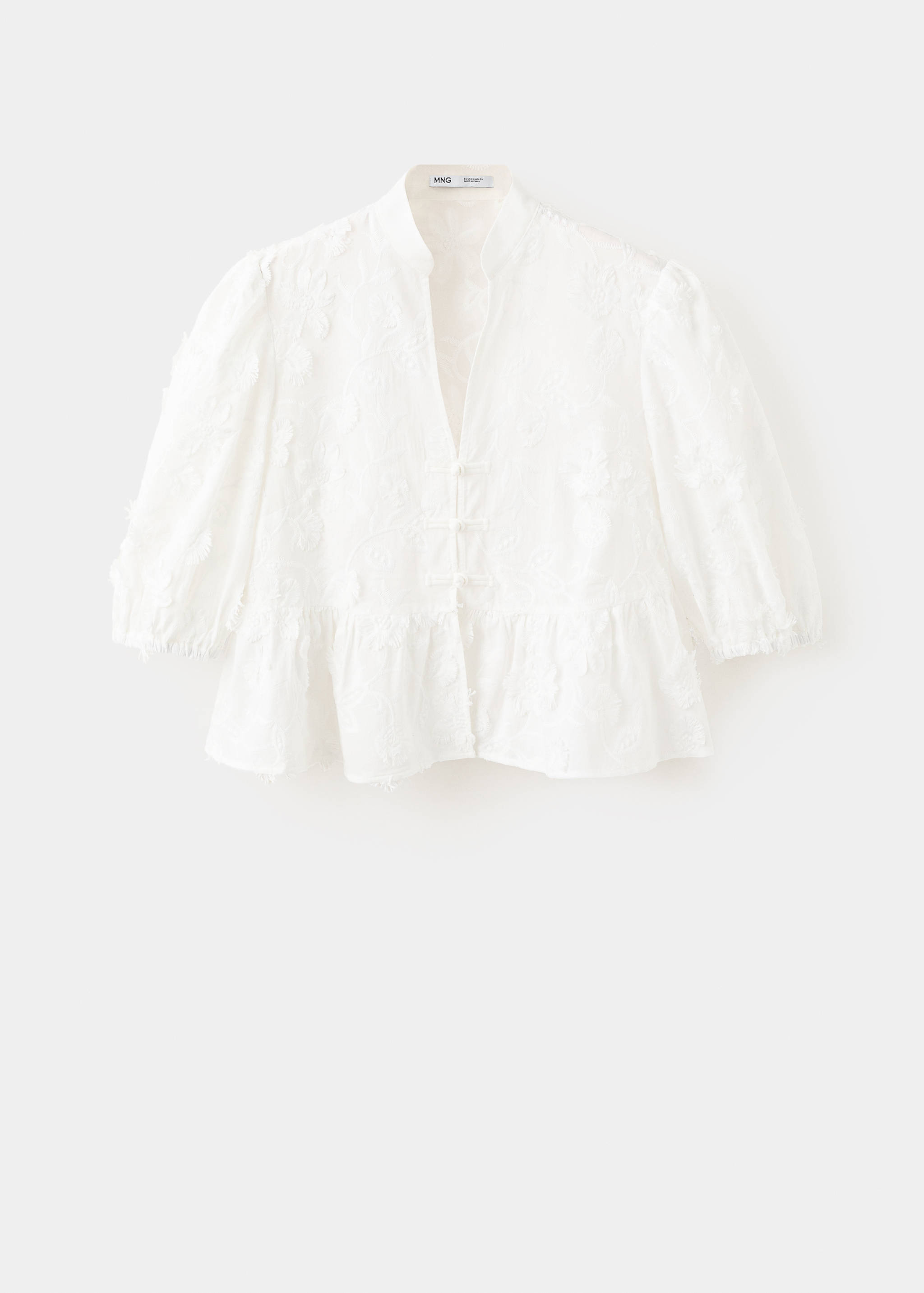 Blouse brodée manches bouffantes - Article sans modèle