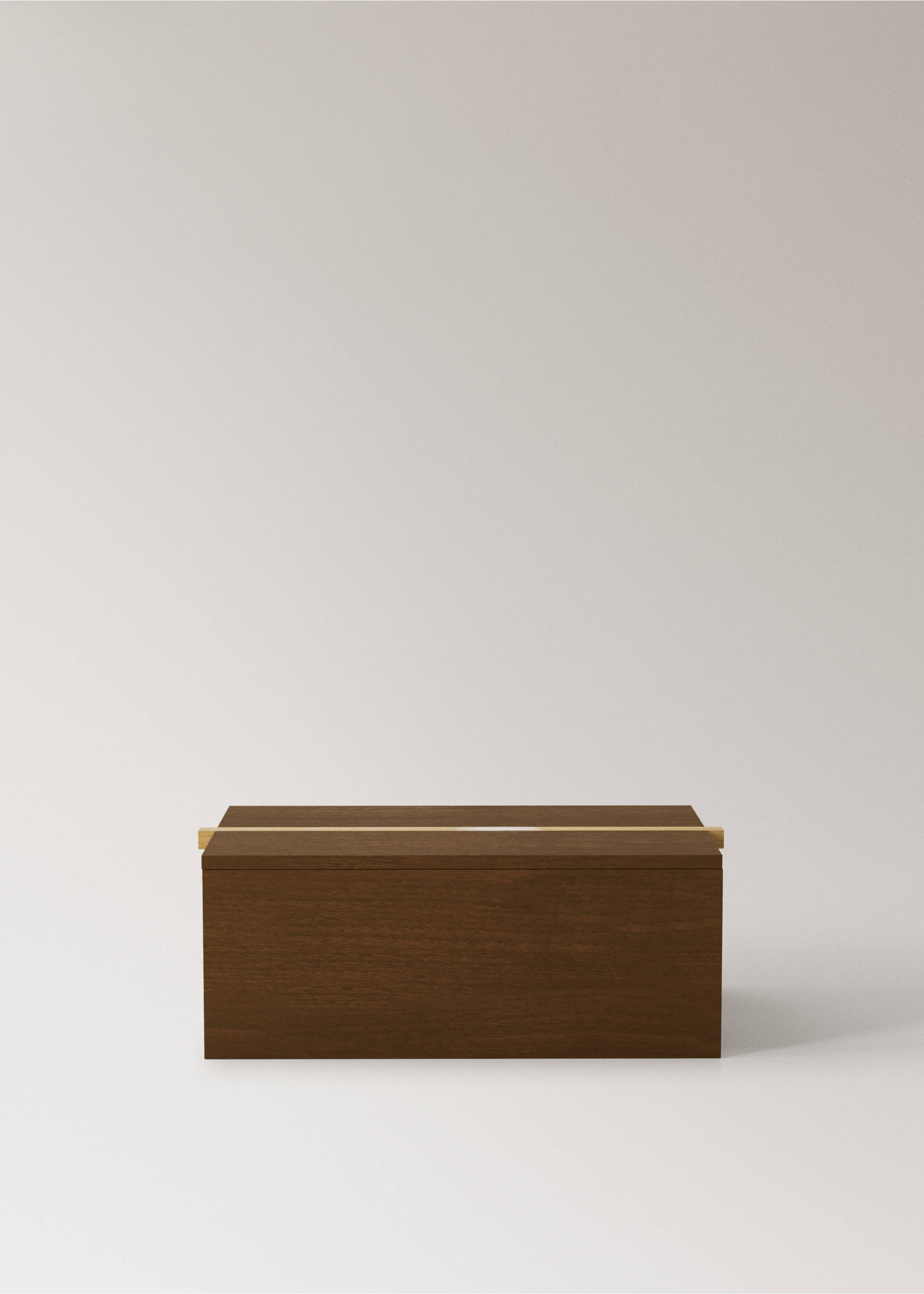Large two-tone wooden square box - Article without model, Brown. Ref: 37084076-00.