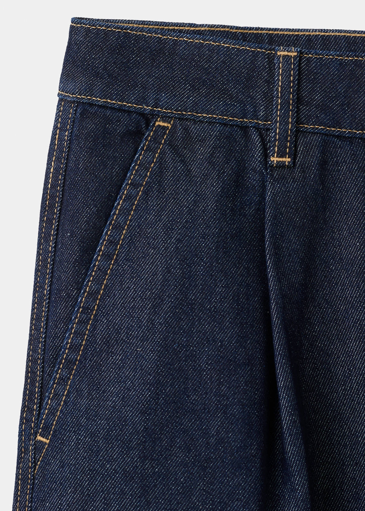 Straight fit pleat bermuda shorts — Open Blue