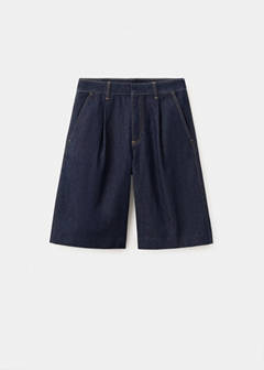 Straight fit pleat bermuda shorts — Open Blue 6