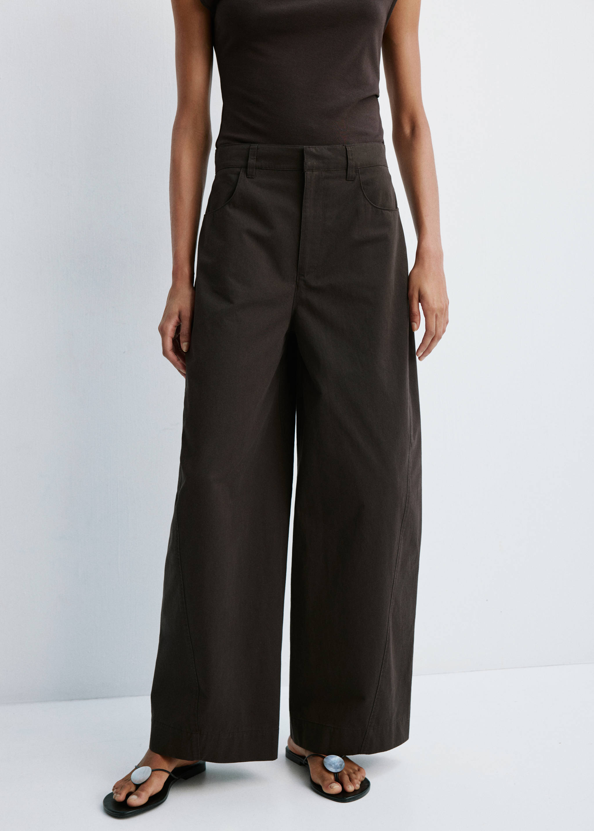 Mid-rise balloon pants - Medium plane