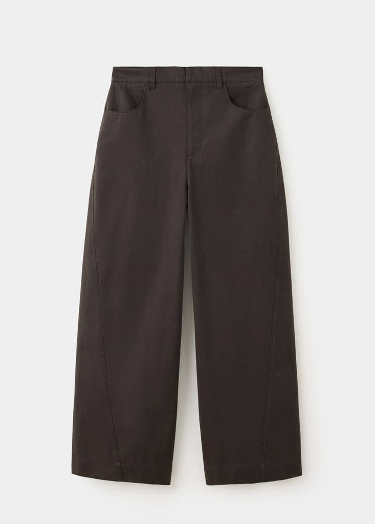 Mid-rise balloon trousers — Chocolate