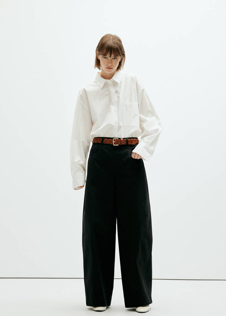 Mid-rise balloon trousers — Black