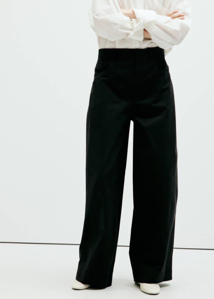Mid-rise balloon trousers — Black
