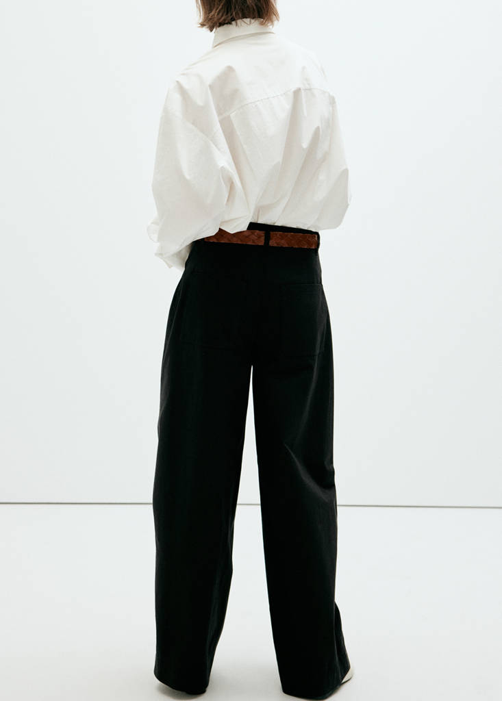 Mid-rise balloon trousers — Black