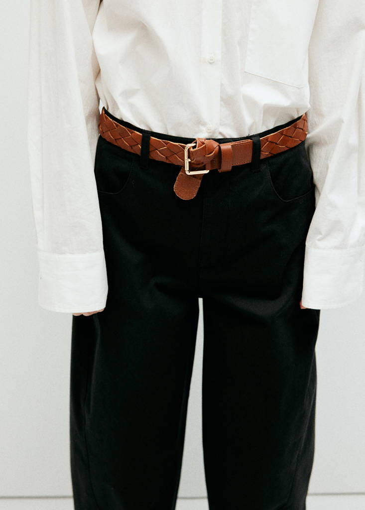 Mid-rise balloon trousers — Black