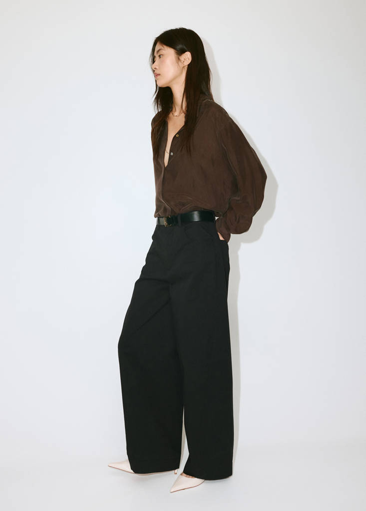 Mid-rise balloon trousers — Black