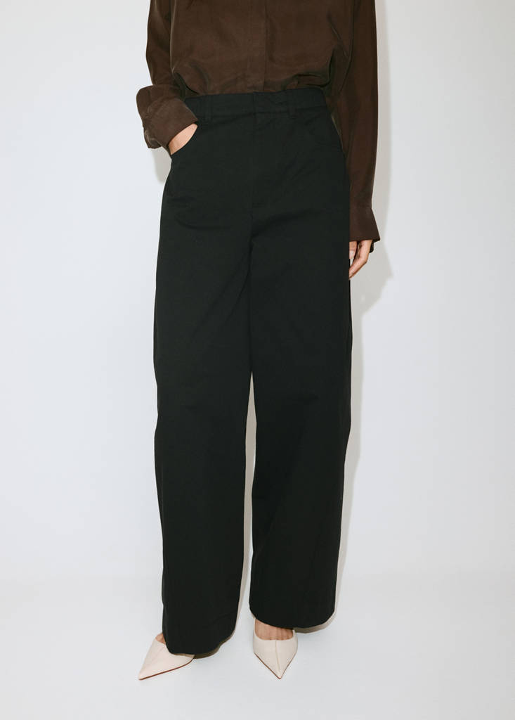 Mid-rise balloon trousers — Black