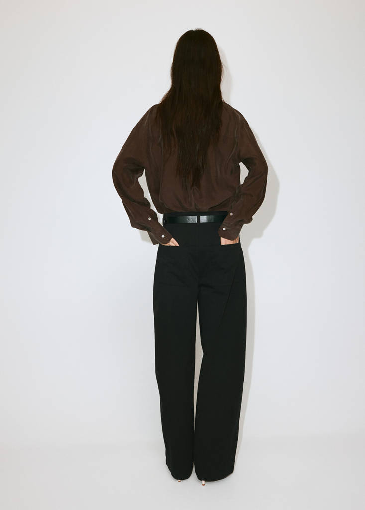 Mid-rise balloon trousers — Black