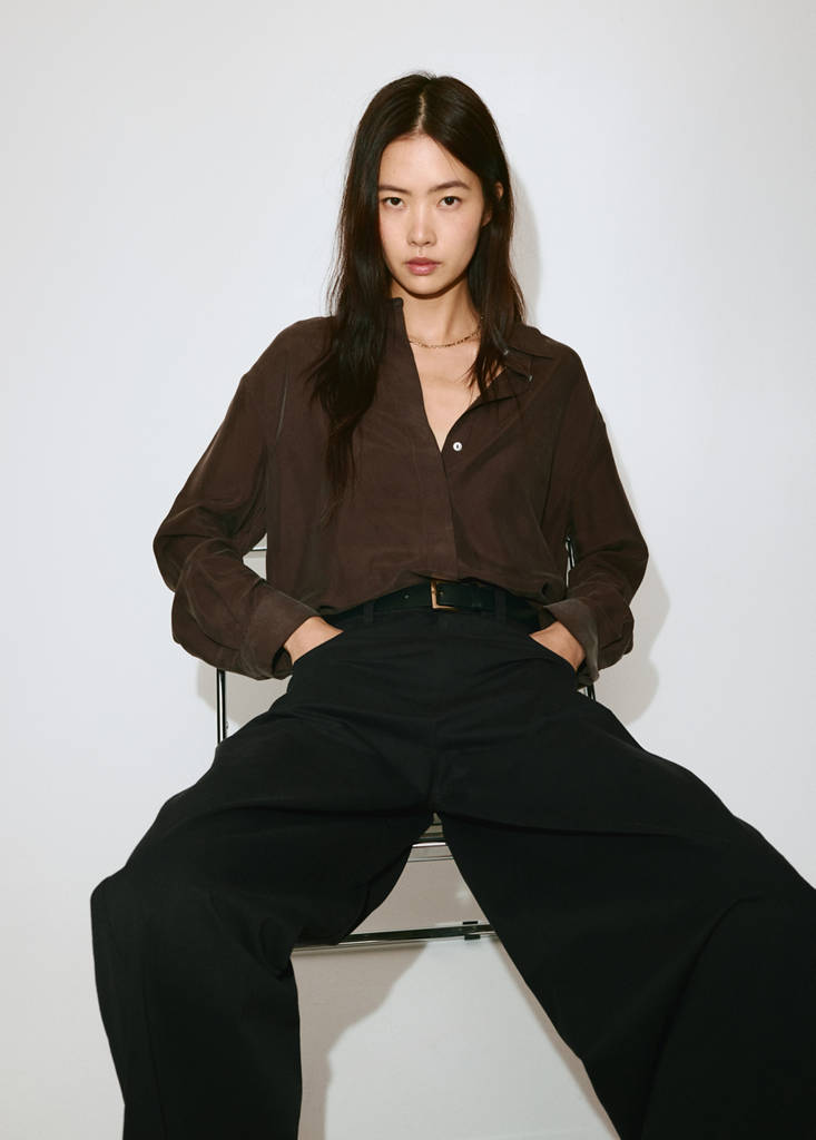 Mid-rise balloon trousers — Black