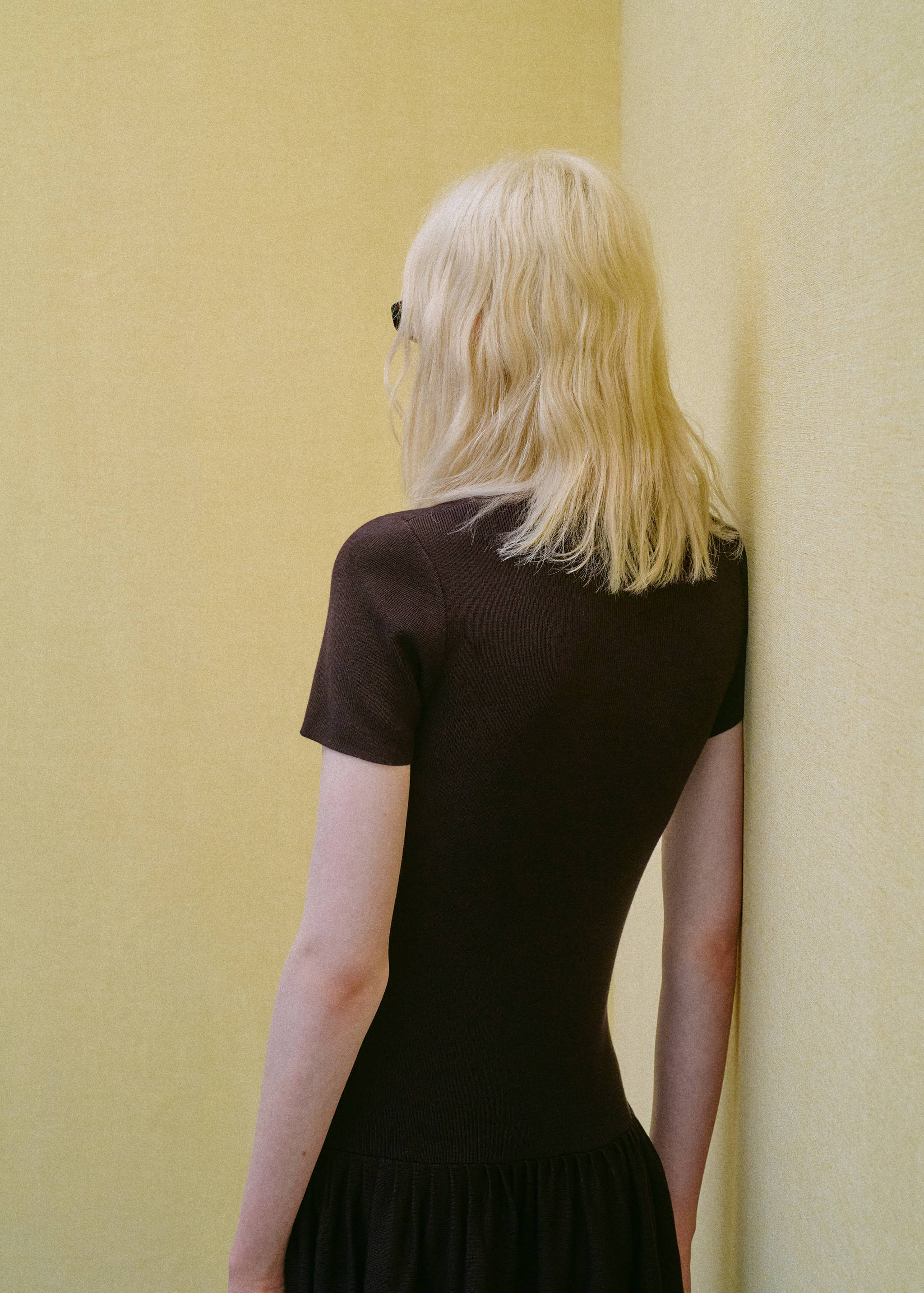 Ribbed knitted A-line dress - Details of the article 3