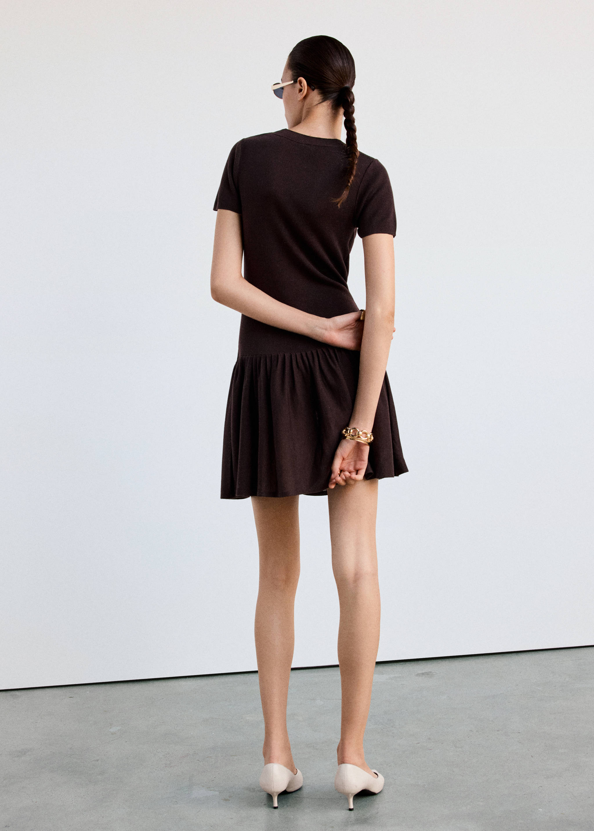 Vestido lyocell canalé lazada - Reverso del artículo