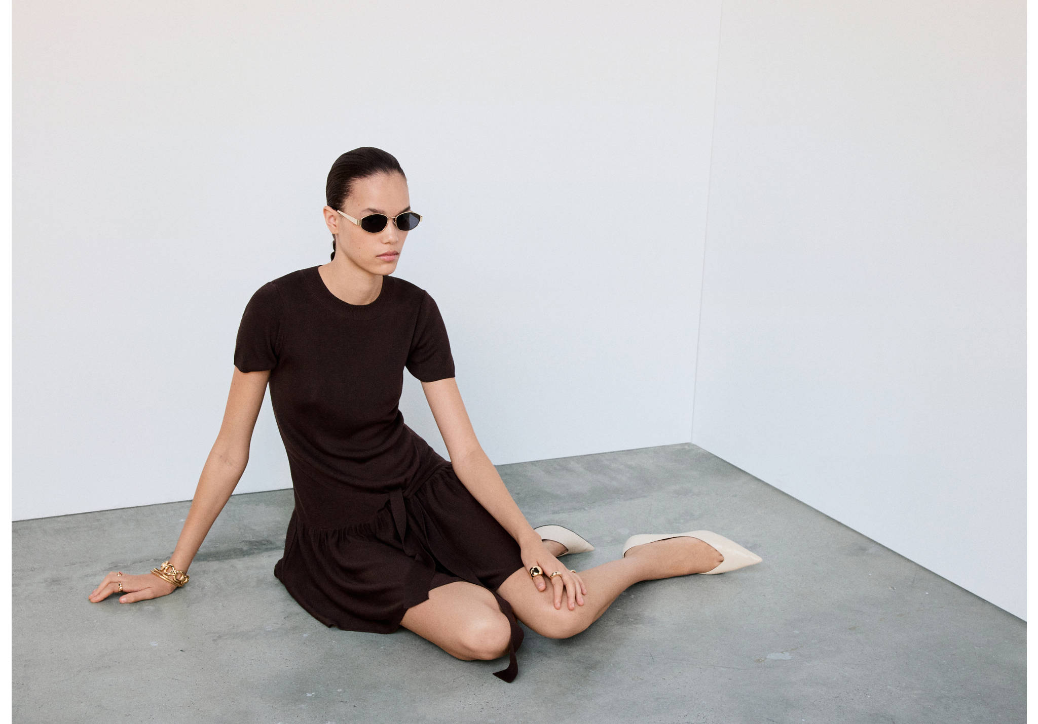 Vestido lyocell canalé lazada - Plano panorámico