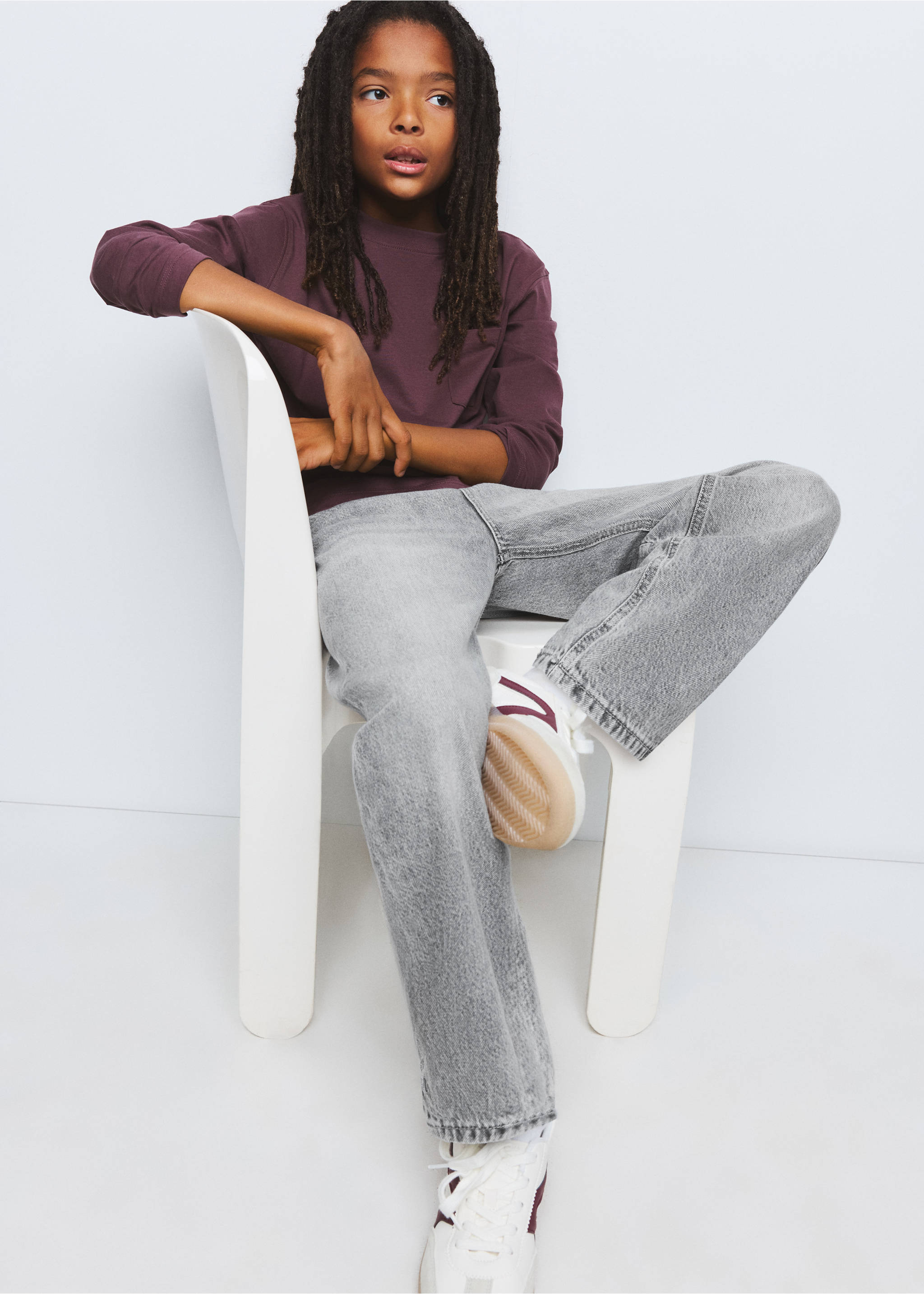 Ballon jeans - Middenvlak, Grijs denim. Ref: 37084081-00.