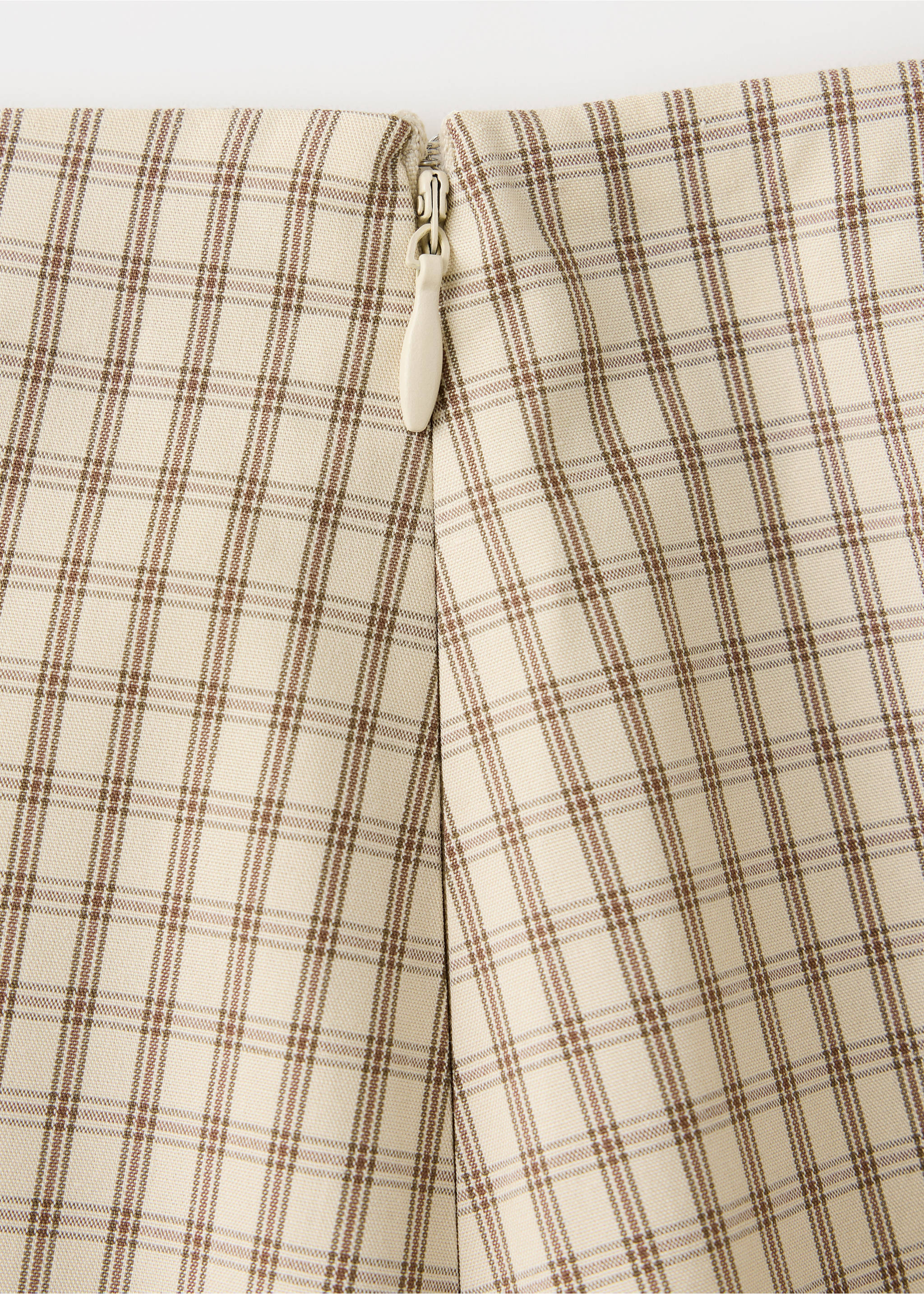 Gingham check cotton skirt - Details of the article 0, Ecru. Ref: 37084082-00.