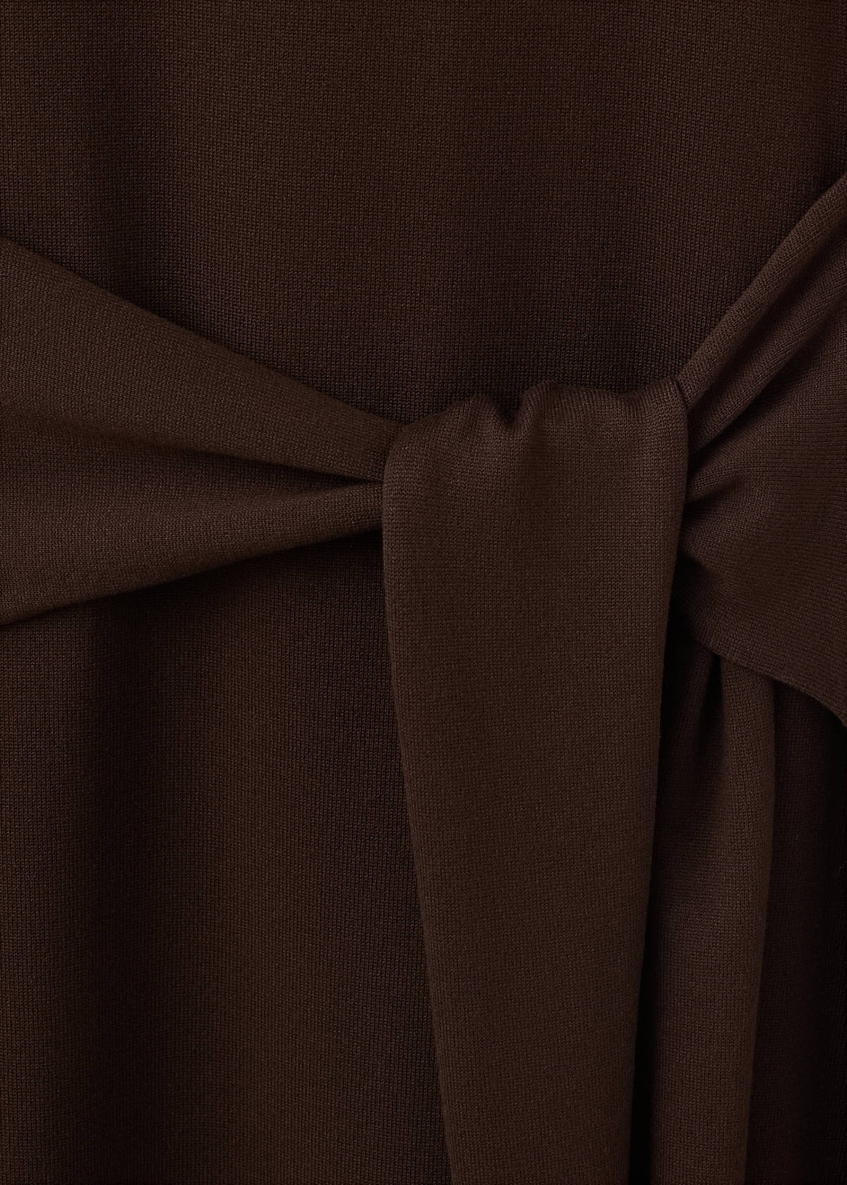 Tie-detail knitted dress — Brown