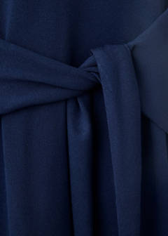 Tie-detail knitted dress — Navy 6
