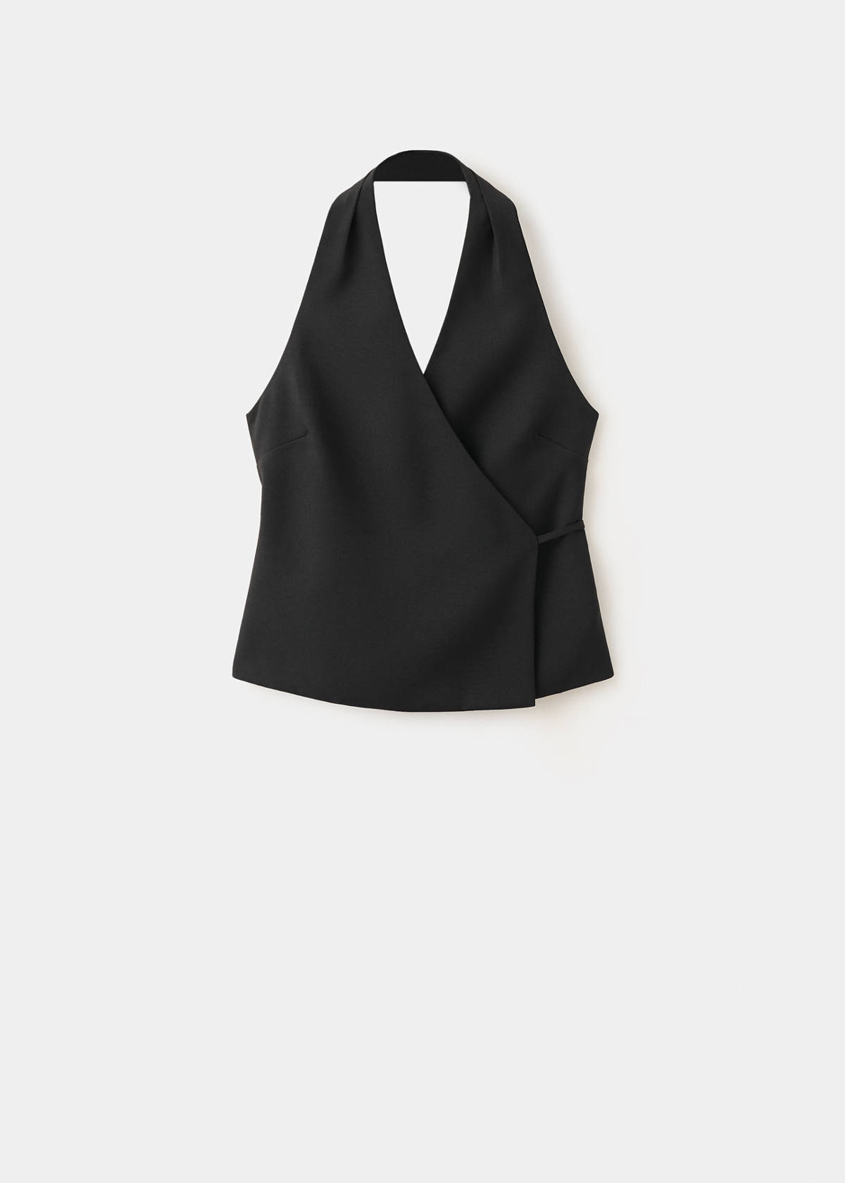 Crossed halter gilet — Black