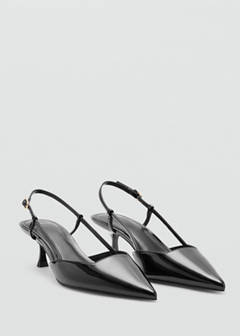 Patent leather pointed toe court shoe — Black 2