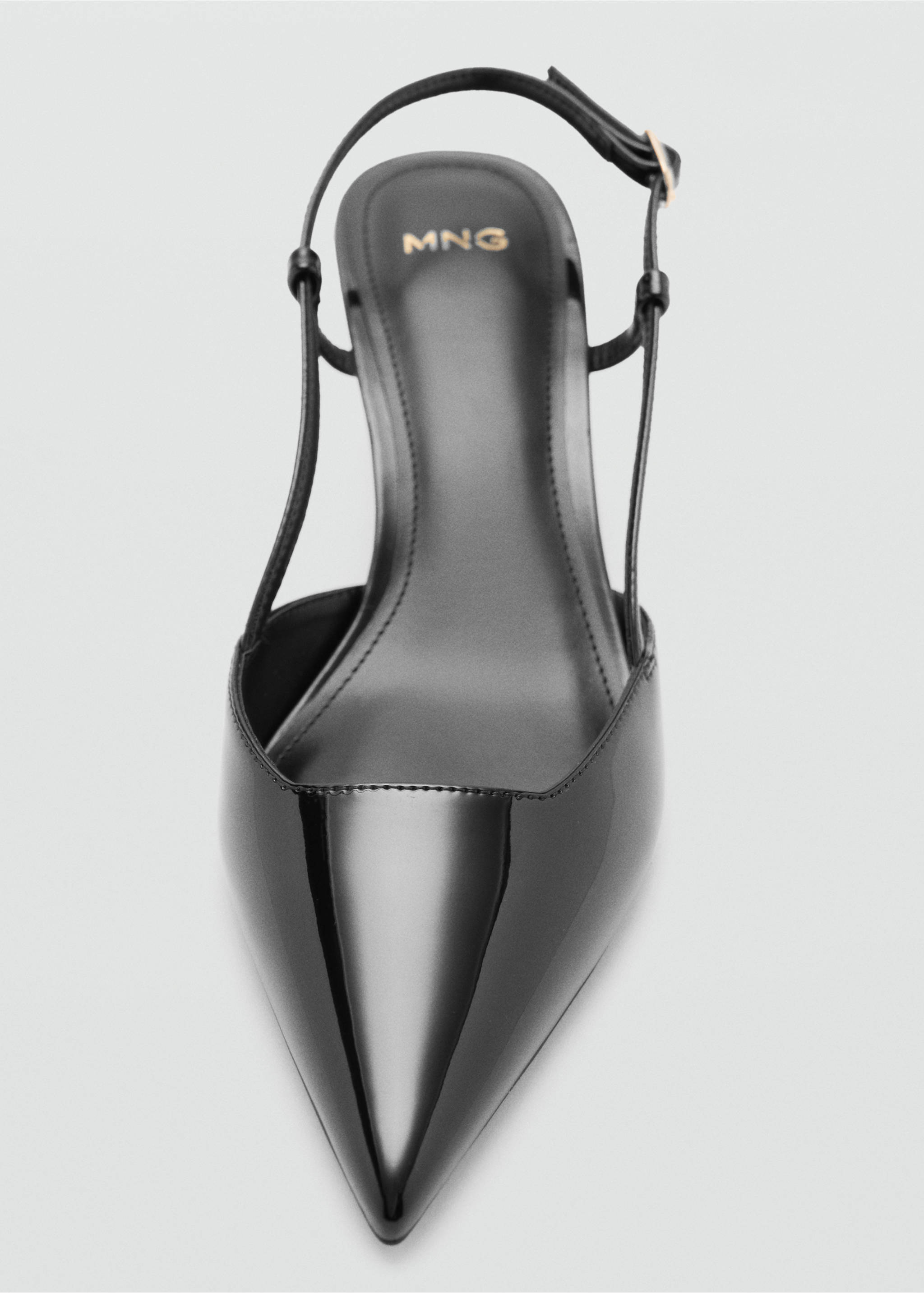 Patent heeled shoes - Details of the article 2, Black. Ref: 37084085-00.
