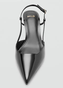 Patent leather pointed toe court shoe — Black 4