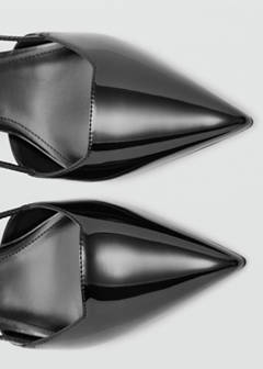 Patent leather pointed toe court shoe — Black 5