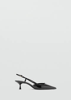 Patent leather pointed toe court shoe — Black 1