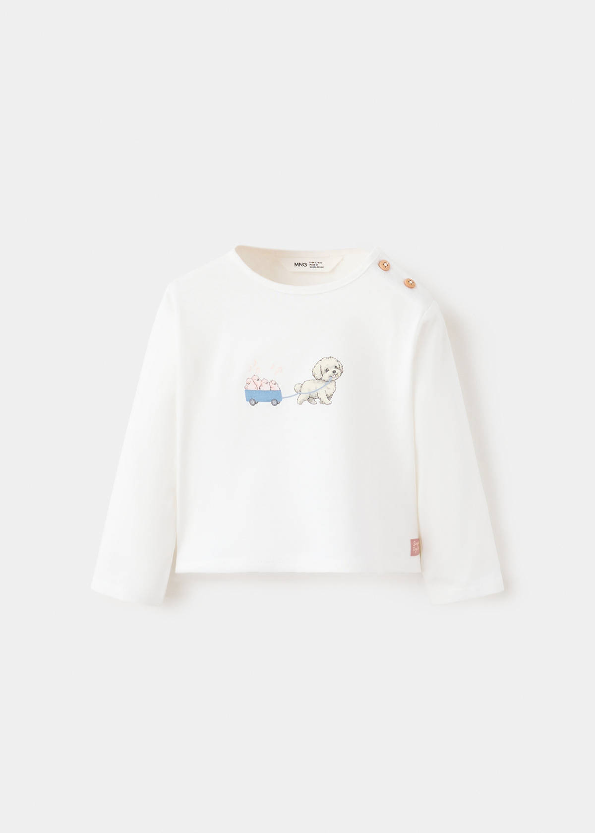 Cotton T-shirt with print detail — Off White