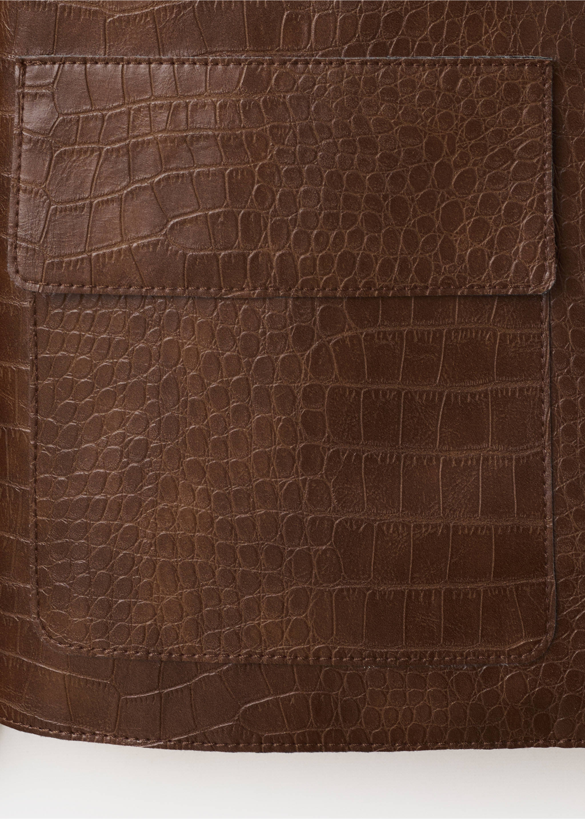 Crocodile-effect jacket - Details of the article 0, Medium Brown. Ref: 37084095-00.