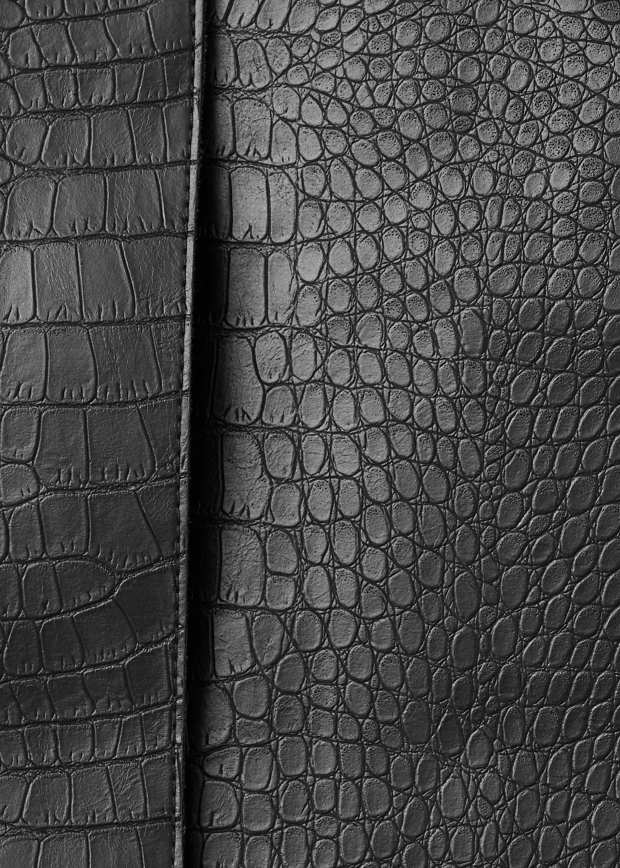 Crocodile-effect jacket - Details of the article 0, Black. Ref: 37084095-00.