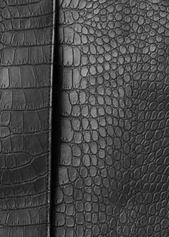 Croc-effect faux leather jacket — Black 10