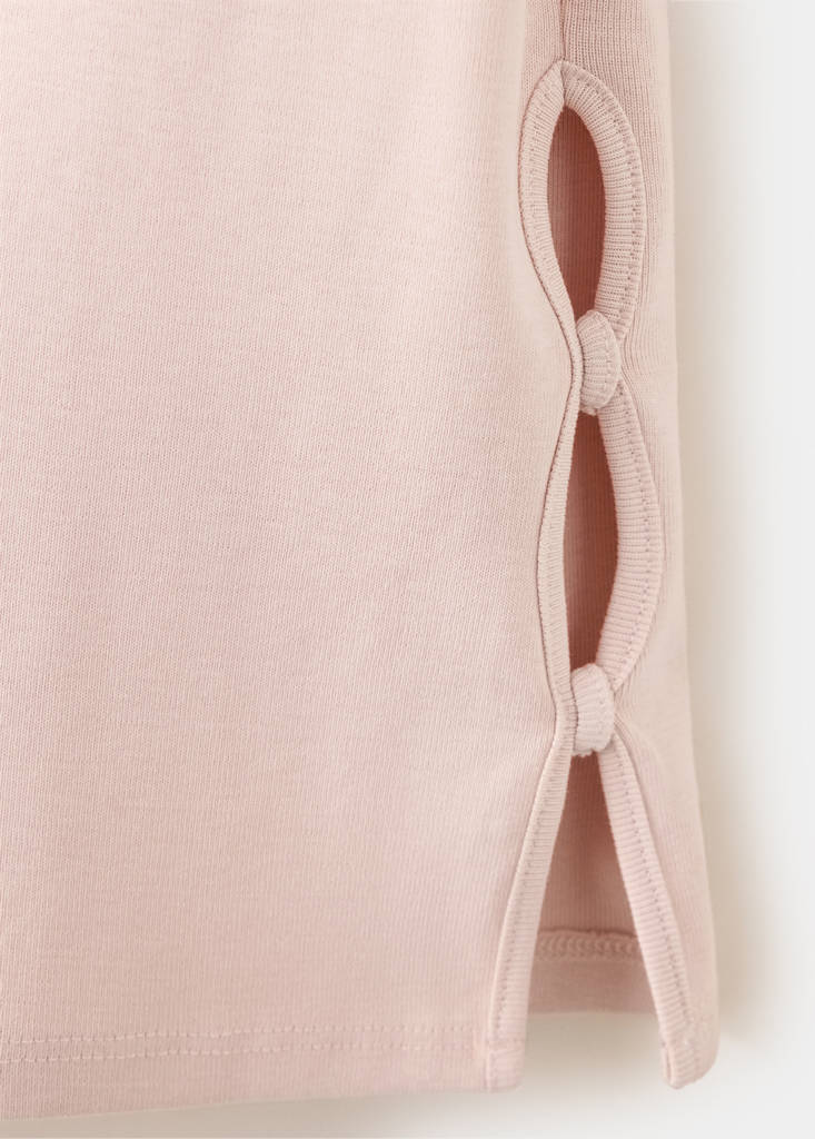 Open detail T-shirt — Pastel Pink