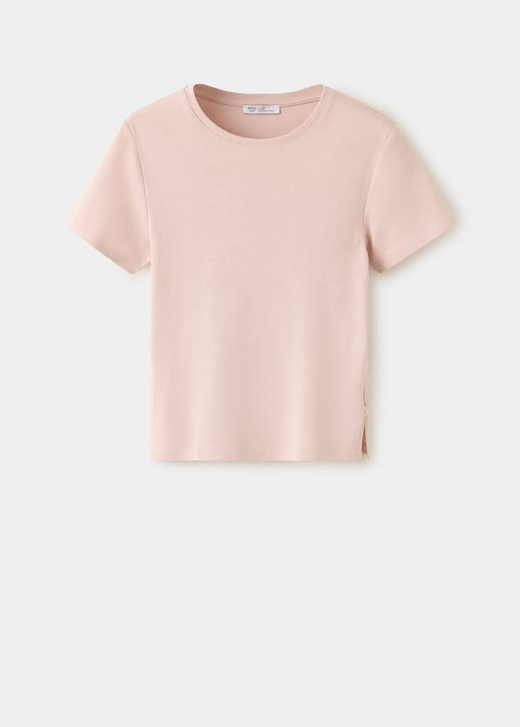 Open detail T-shirt — Pastel Pink
