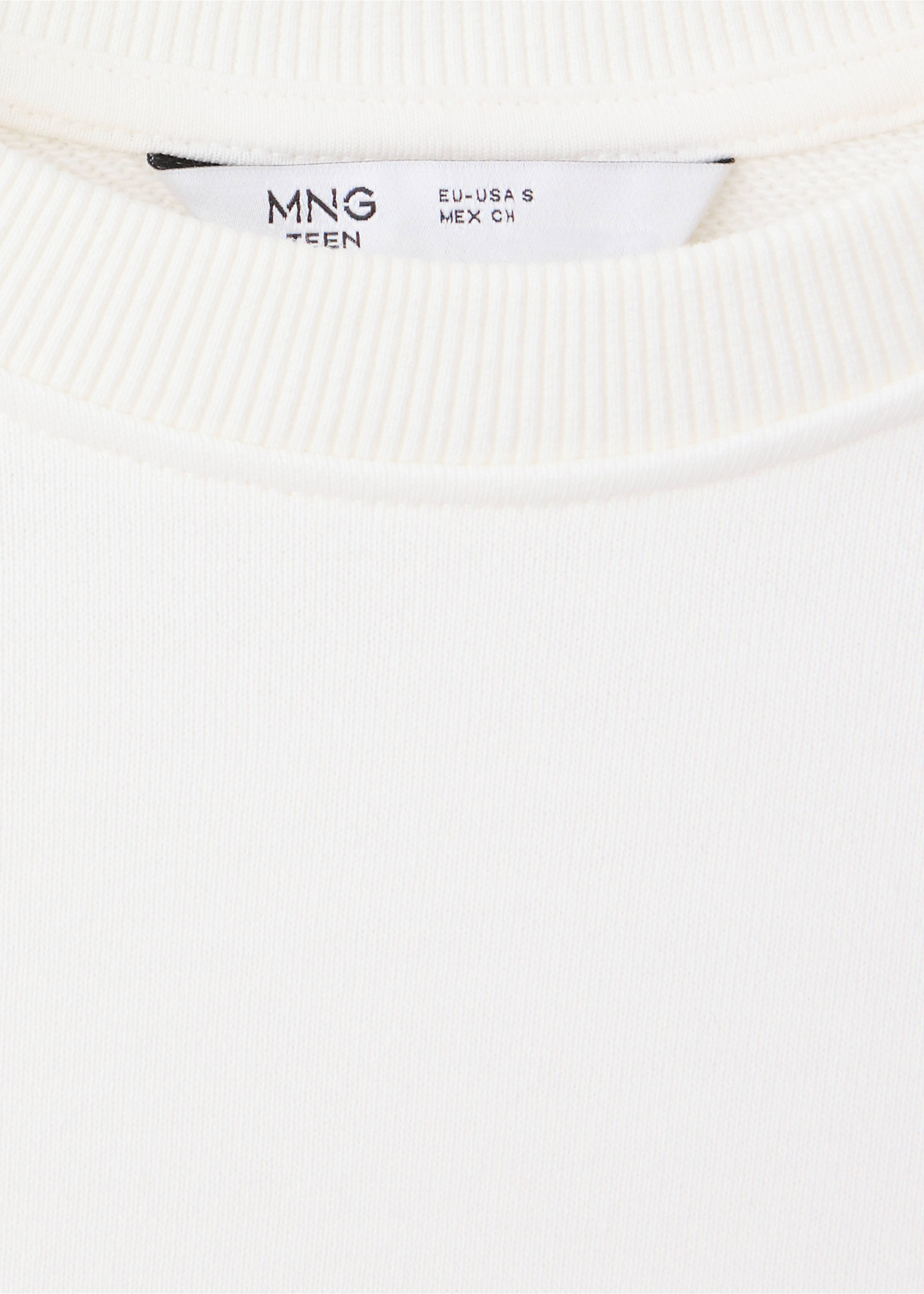 Sweatshirt com detalhes bordados nas mangas - Pormenor do artigo 8, Branco-pérola. Ref: 37084097-00.