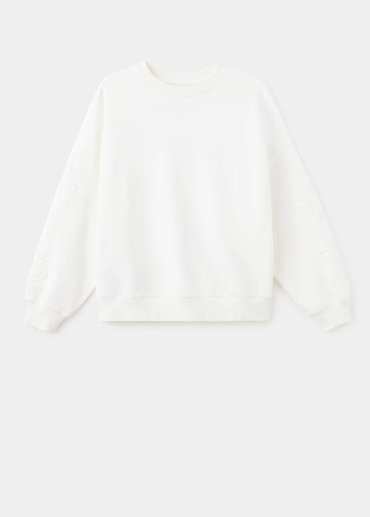 Sweatshirt with embroidered details on the sleeves — Off White