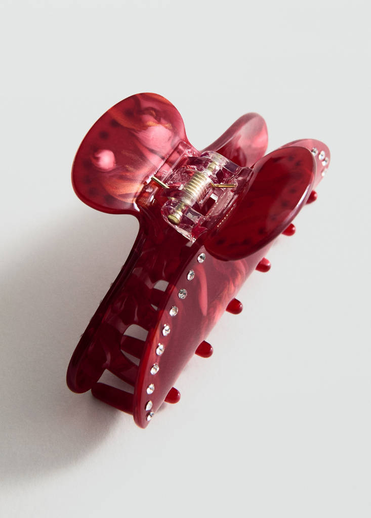 Rhinestone hair clip — Burgundy