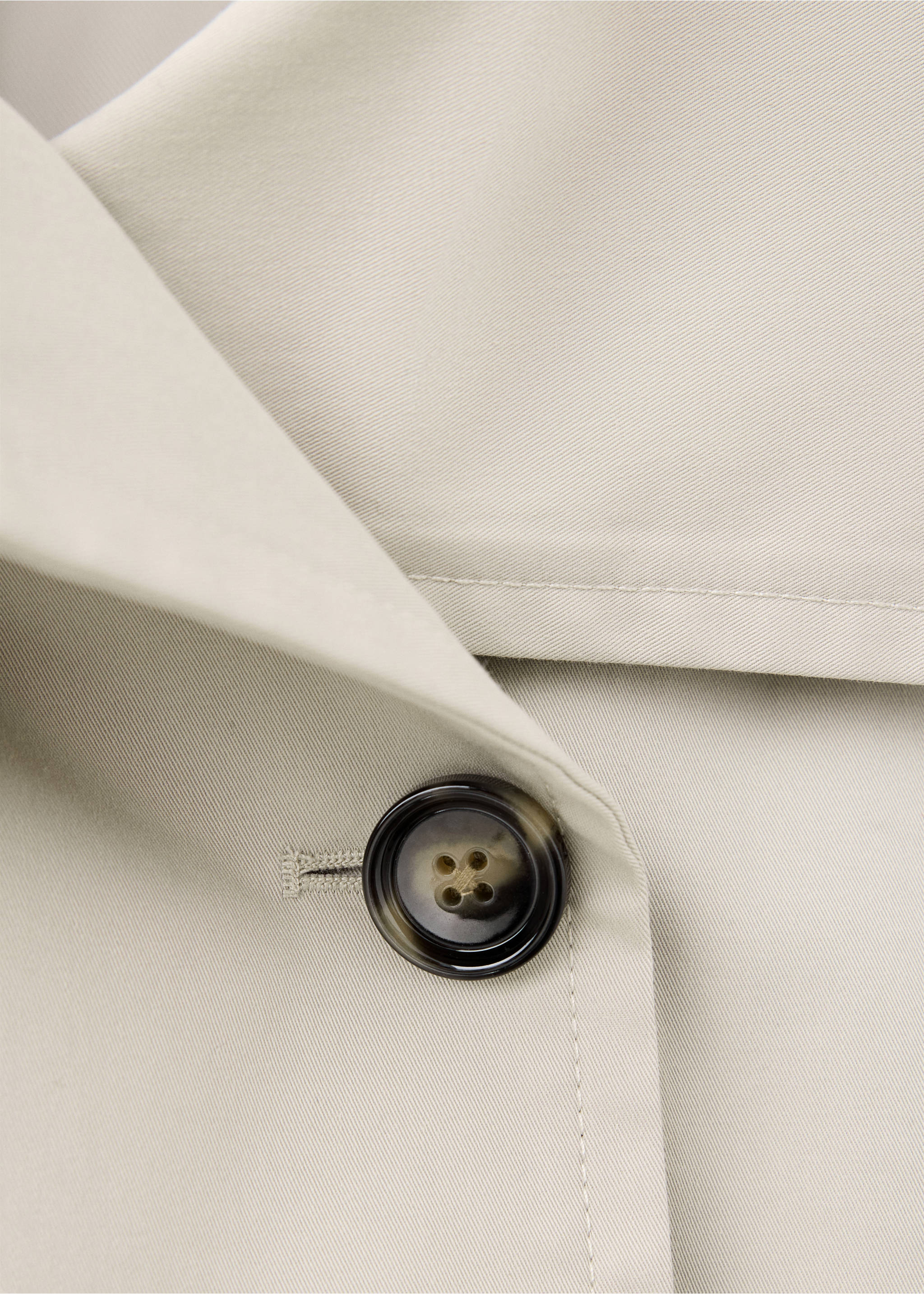 Double-breasted cropped trench coat - Details of the article 8, Light/Pastel Grey. Ref: 37084099-00.
