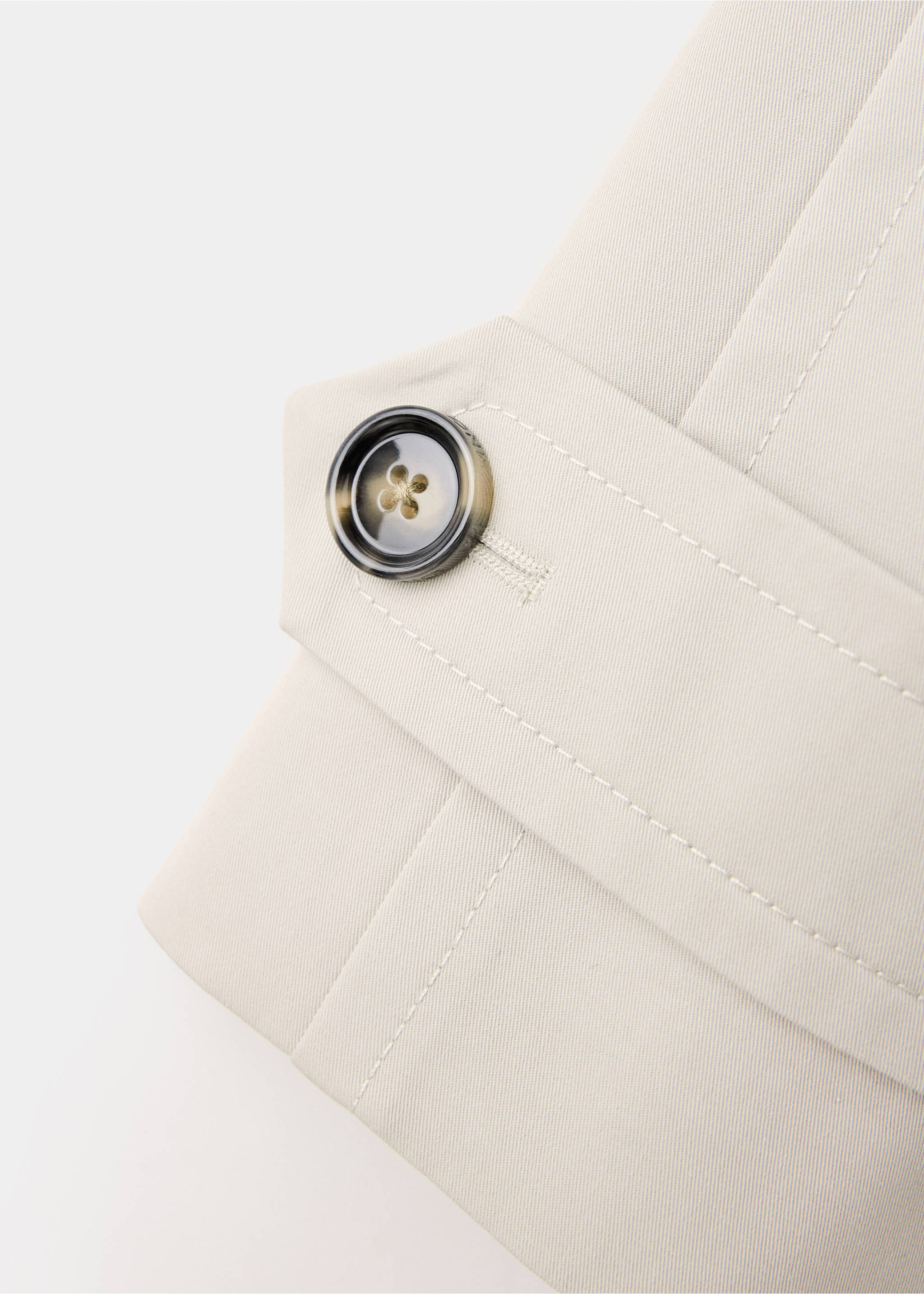 Double-breasted cropped trench coat - Details of the article 0, Light/Pastel Grey. Ref: 37084099-00.