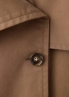 Double-breasted cropped trench coat — Brown 7