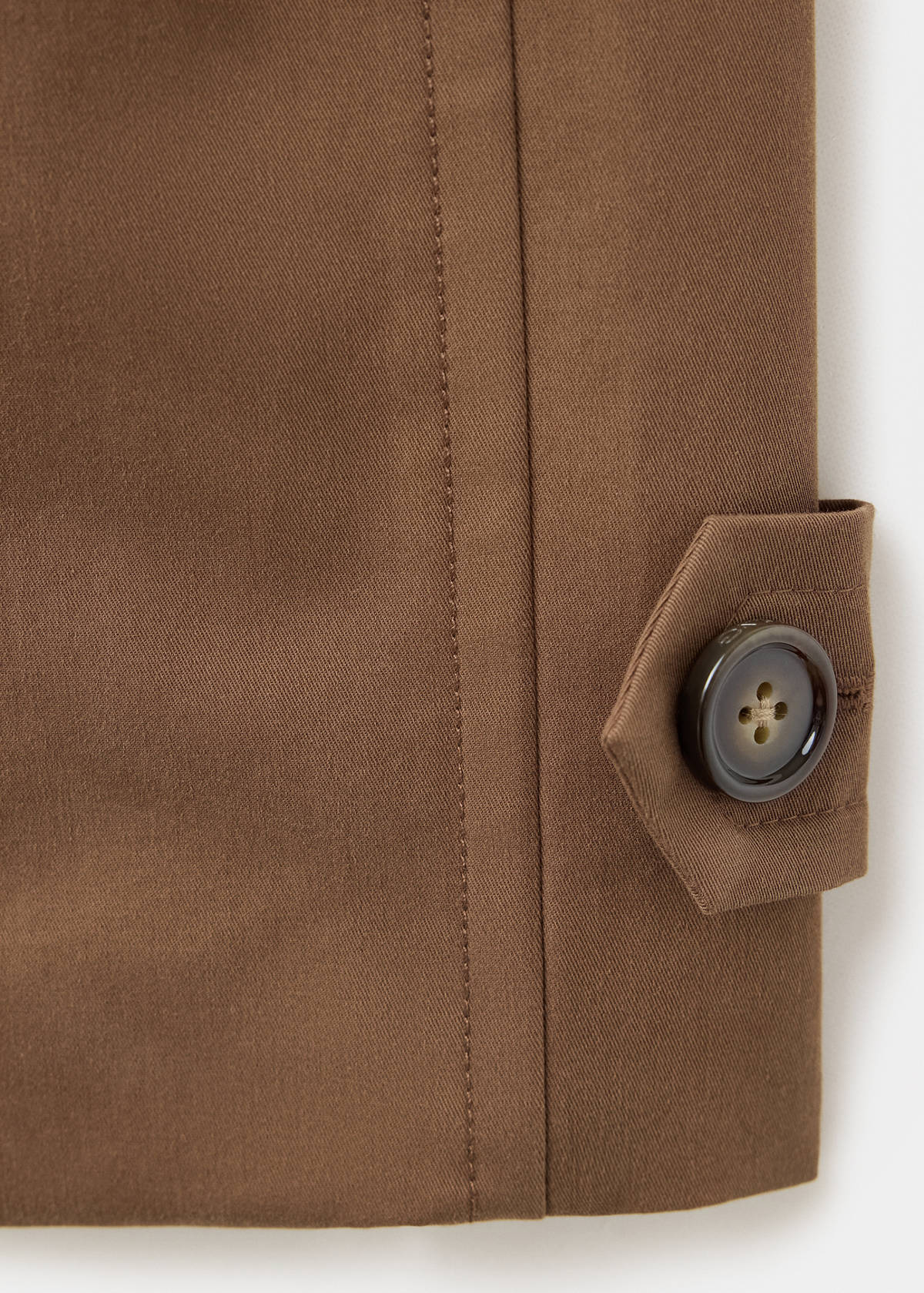 Double-breasted cropped trench coat — Brown