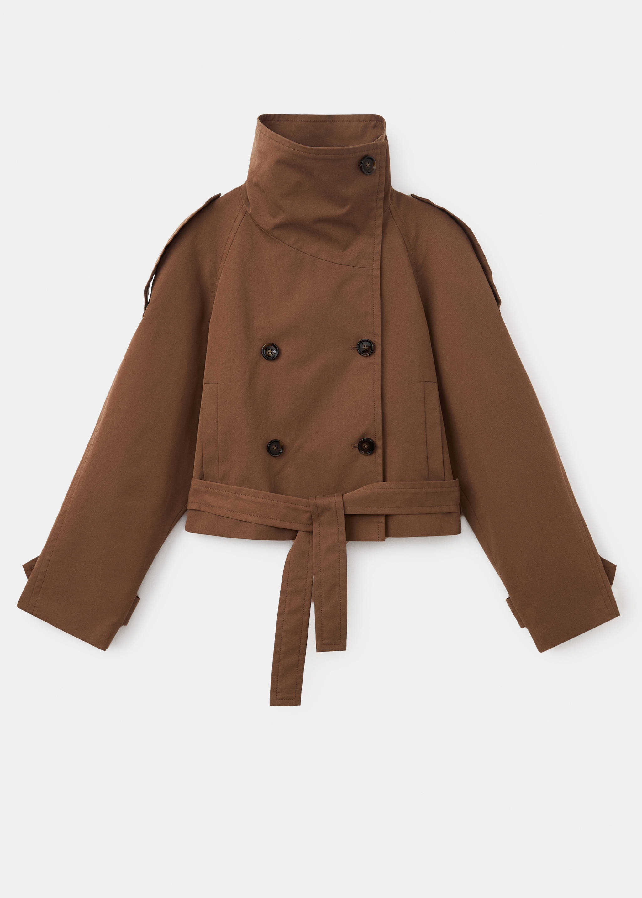 Double-breasted cropped trench coat - Article without model